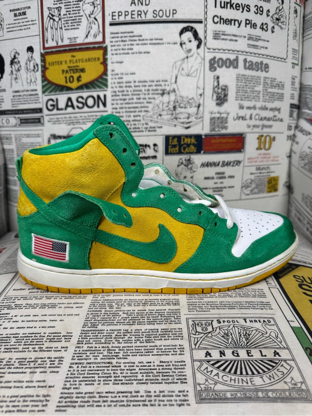 Nike SB Dunk High Pro SB Oakland Athletics 2015 305050-337 Men Size 10.5 No Box